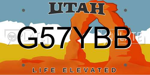G57YBB Utah License Plate