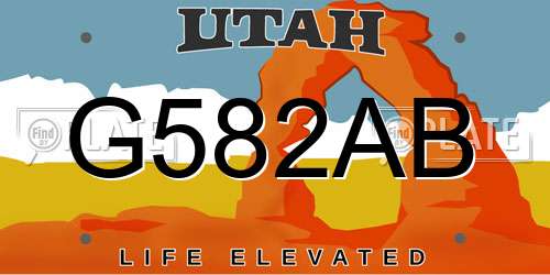 G582AB Utah License Plate