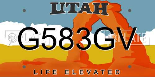 G583GV Utah License Plate