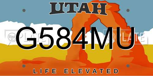 G584MU Utah License Plate
