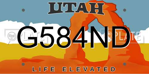 G584ND Utah License Plate
