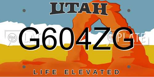 G604ZG Utah License Plate