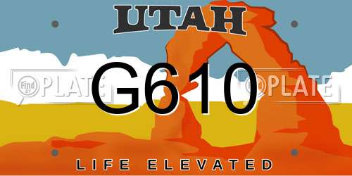 G610 Utah License Plate