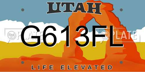 G613FL Utah License Plate