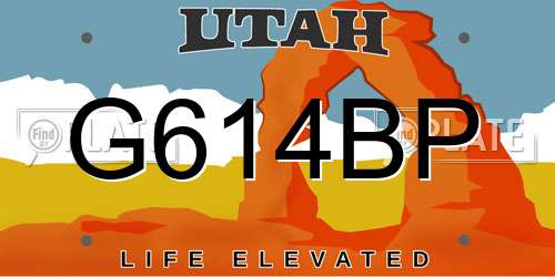 G614BP Utah License Plate
