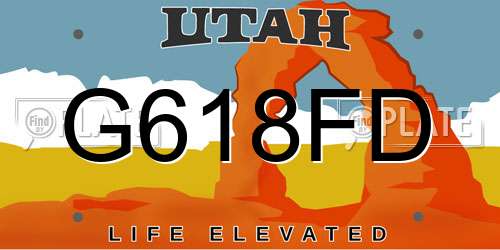 G618FD Utah License Plate