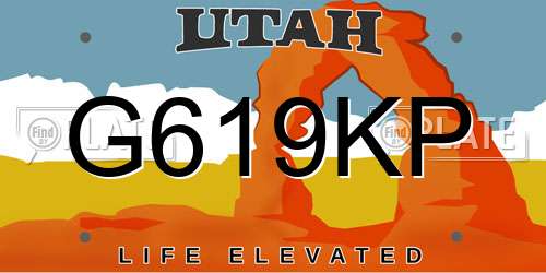 G619KP Utah License Plate