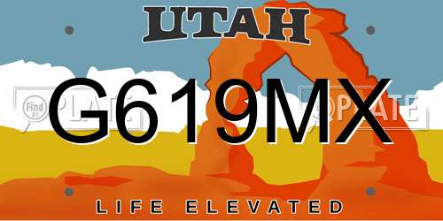 G619MX Utah License Plate