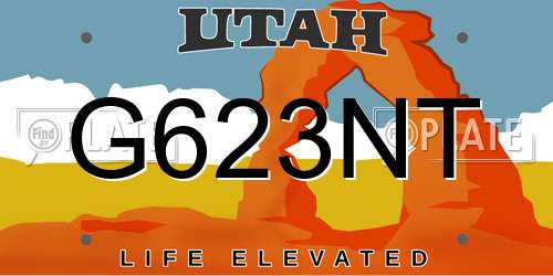 G623NT Utah License Plate