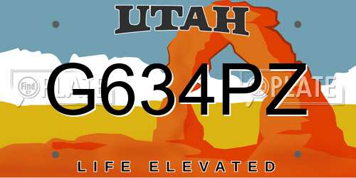 G634PZ Utah License Plate