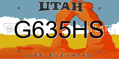 G635HS Utah License Plate