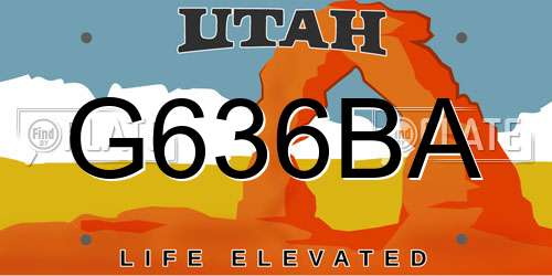 G636BA Utah License Plate