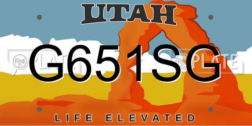 G651SG Utah License Plate