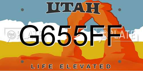 G655FF Utah License Plate