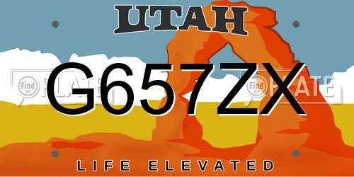 G657ZX Utah License Plate