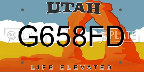 G658FD Utah License Plate