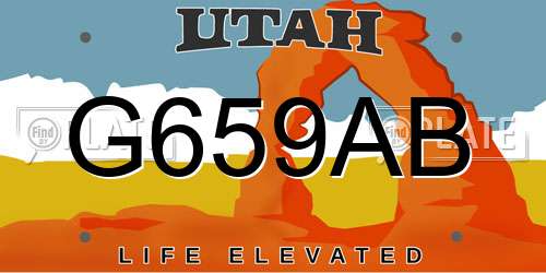 G659AB Utah License Plate