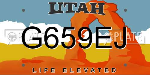 G659EJ Utah License Plate