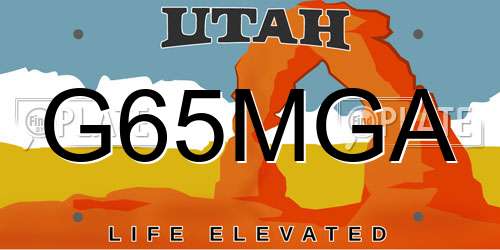 G65MGA Utah License Plate