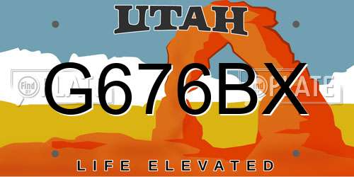 G676BX Utah License Plate