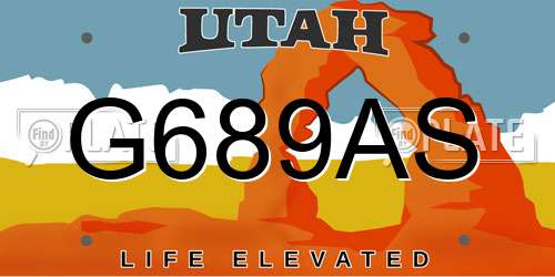 G689AS Utah License Plate
