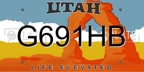 G691HB Utah License Plate