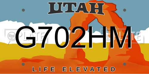 G702HM Utah License Plate