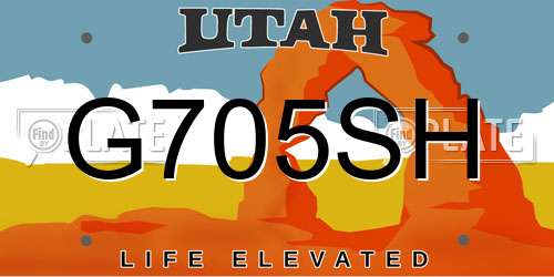 G705SH Utah License Plate