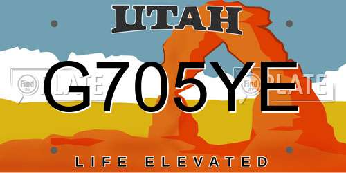 G705YE Utah License Plate