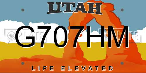 G707HM Utah License Plate