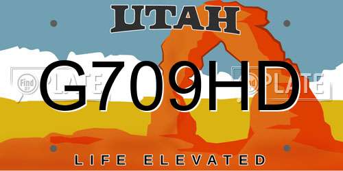 G709HD Utah License Plate