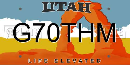 G70THM Utah License Plate