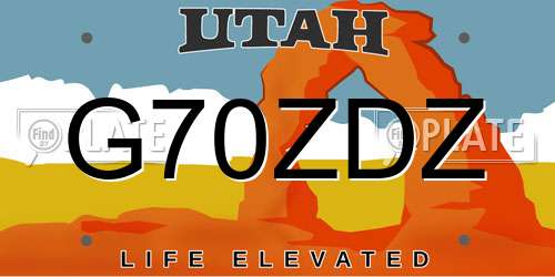 G70ZDZ Utah License Plate