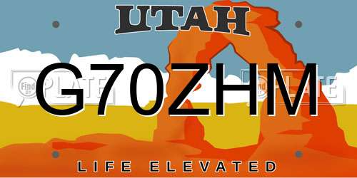 G70ZHM Utah License Plate