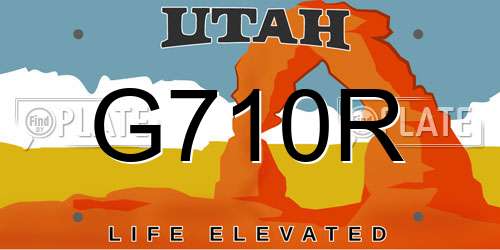 G710R Utah License Plate