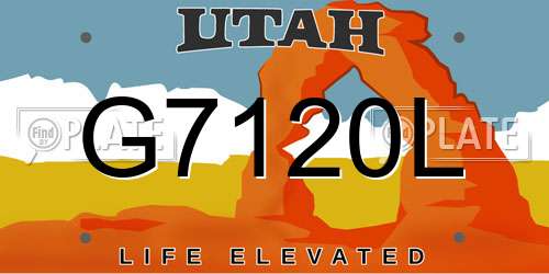 G7120L Utah License Plate