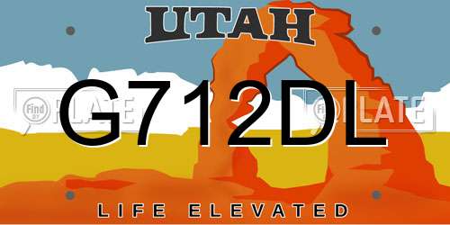 G712DL Utah License Plate