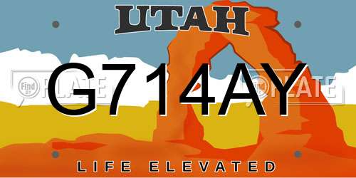 G714AY Utah License Plate