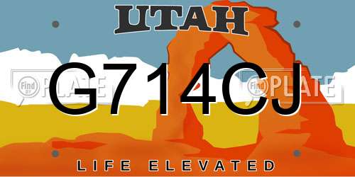 G714CJ Utah License Plate