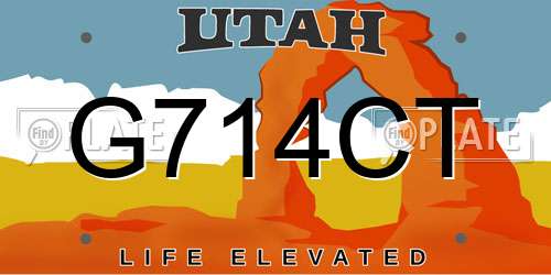 G714CT Utah License Plate