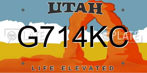 G714KC Utah License Plate