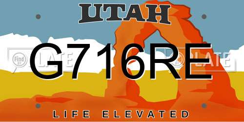 G716RE Utah License Plate