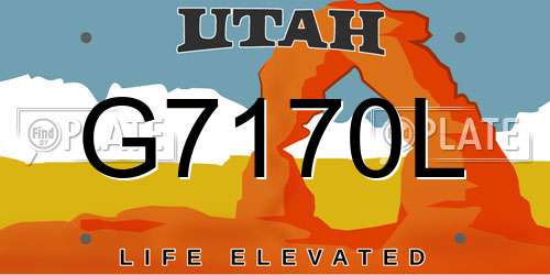 G7170L Utah License Plate