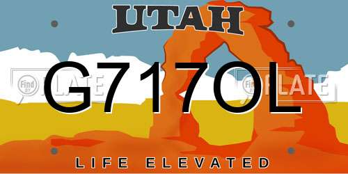 G717OL Utah License Plate