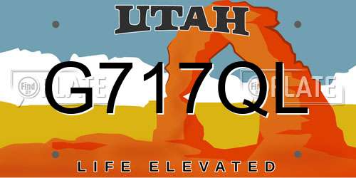 G717QL Utah License Plate