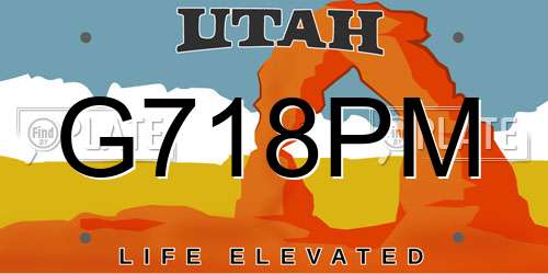 G718PM Utah License Plate