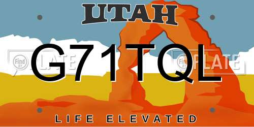 G71TQL Utah License Plate