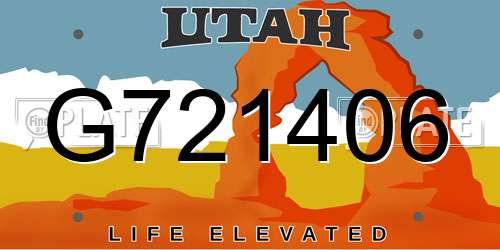 G721406 Utah License Plate