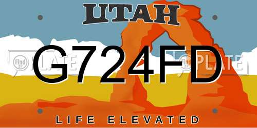 G724FD Utah License Plate