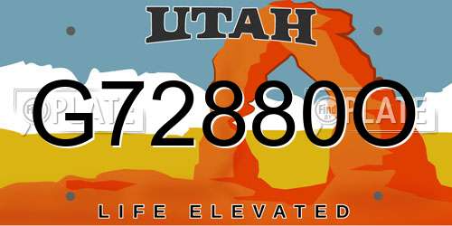 G72880O Utah License Plate